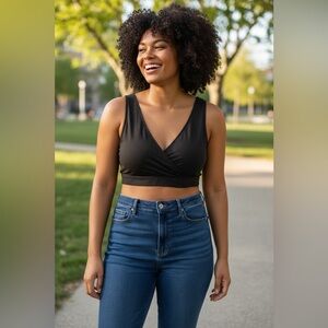 Motherhood Maternity Black Wrap Nursing Bra